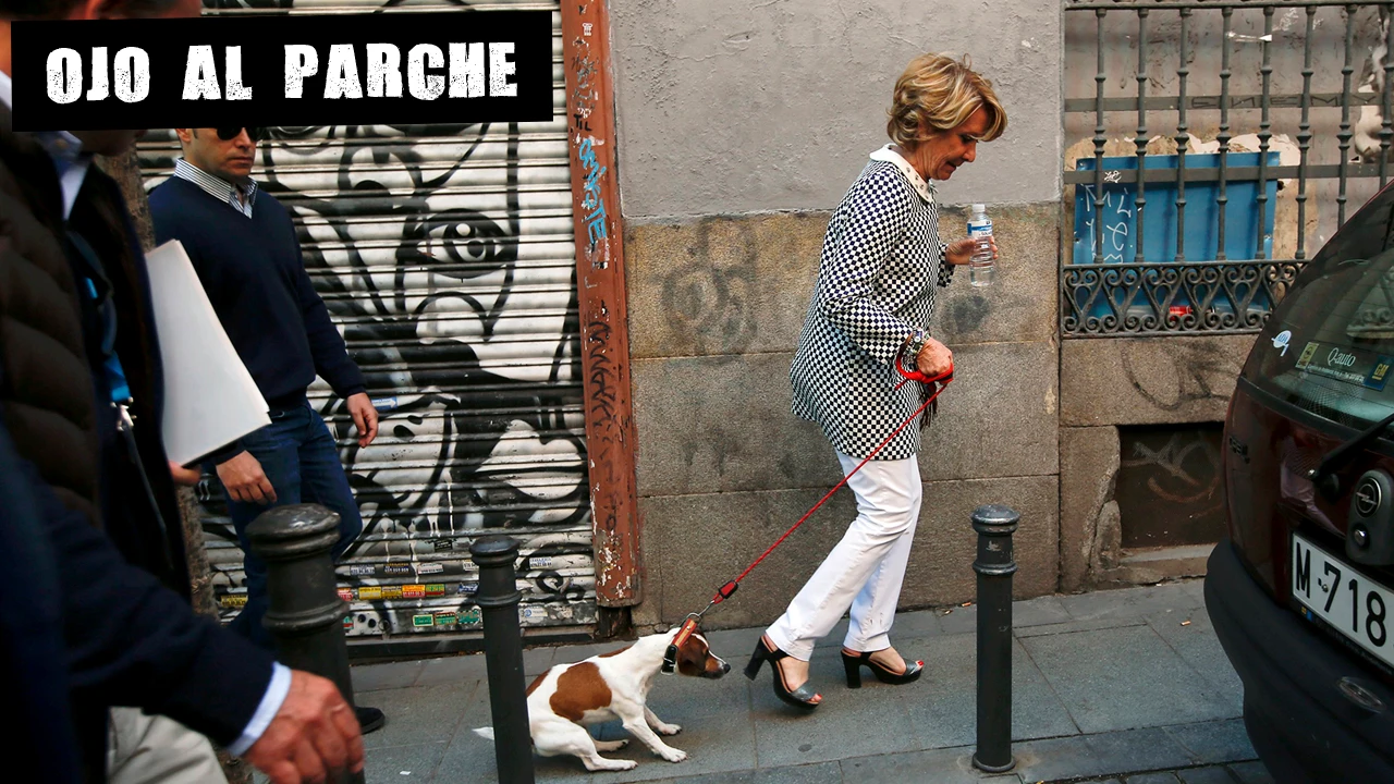 Esperanza Aguirre con 'Pecas' Ojo al parche