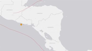Mapa señalando El Salvador 