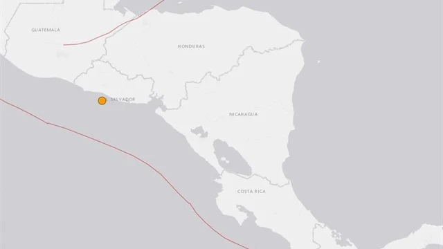 Mapa señalando El Salvador 