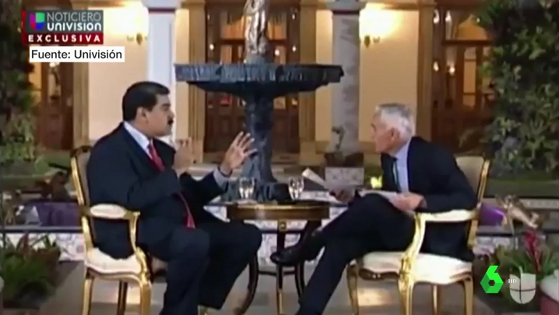 Nicolás Maduro y el periodista Jorge Ramos