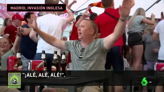 Los aficionados ingleses ya llenan las calles de Madrid: "Llevamos 15 cervezas" Los aficionados ingleses ya llenan las calles de Madrid: "Llevamos 15 cervezas"