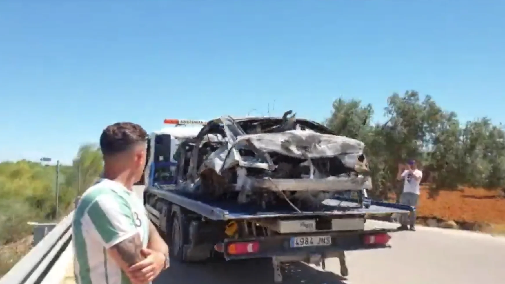 Así quedó el coche de José Antonio Reyes tras el accidente