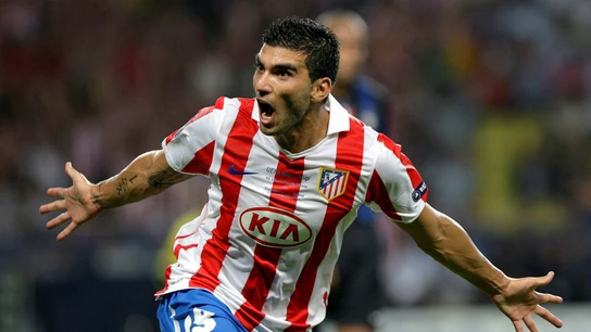 Reyes celebra un gol con el Atlético Reyes celebra un gol con el Atlético