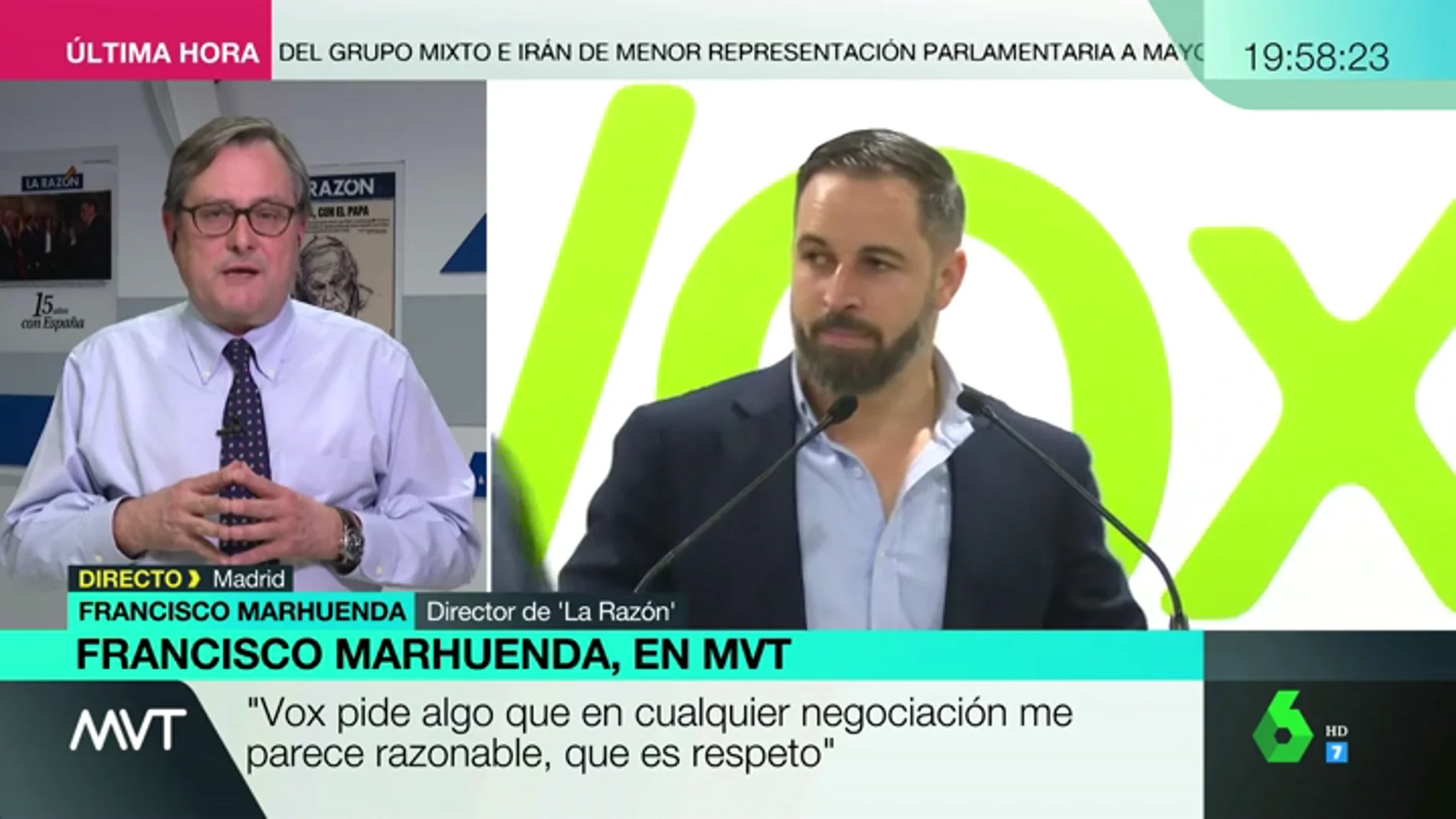Francisco Marhuenda: "¿Qué es Vox? Es el PP sin complejos"
