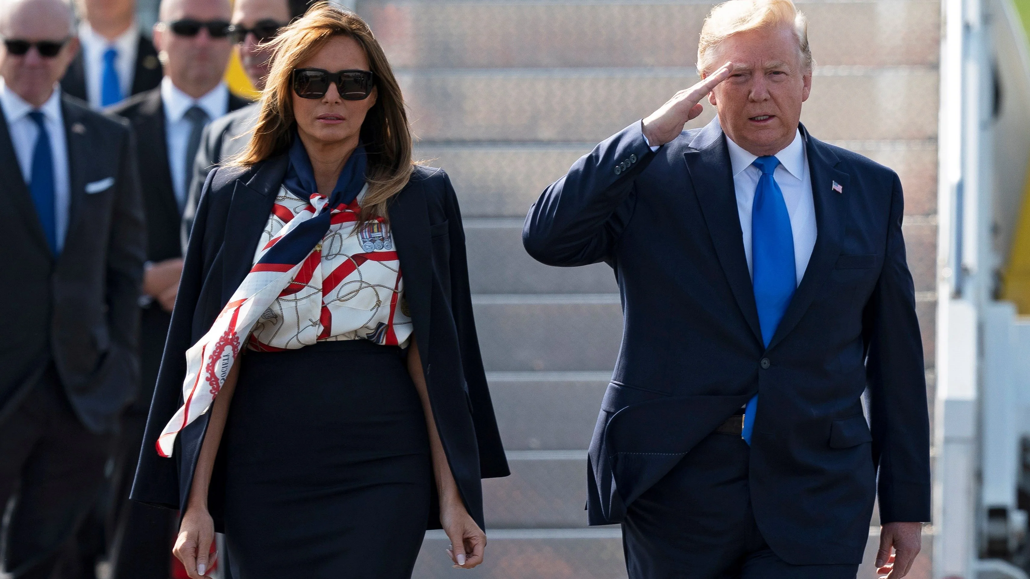 Donald y Melania Trump a su llegada a Reino Unido