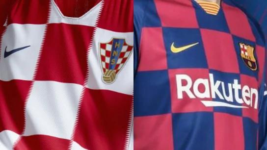 Las camisetas de Croacia y del Barcelona Las camisetas de Croacia y del Barcelona