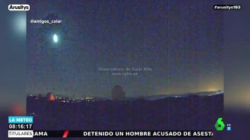 Un observatorio de Almeria capta a un gran bólido desintegrándose al cruzar la atmósfera