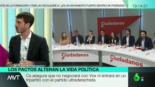 Pablo Simón: "En algunos sitios Ciudadanos puede obtener mayoría tanto con el PP como con el PSOE, en otros tendrá que incluir a Vox" Pablo Simón: "En algunos sitios Ciudadanos puede obtener mayoría tanto con el PP como con el PSOE, en otros tendrá que incluir a Vox"