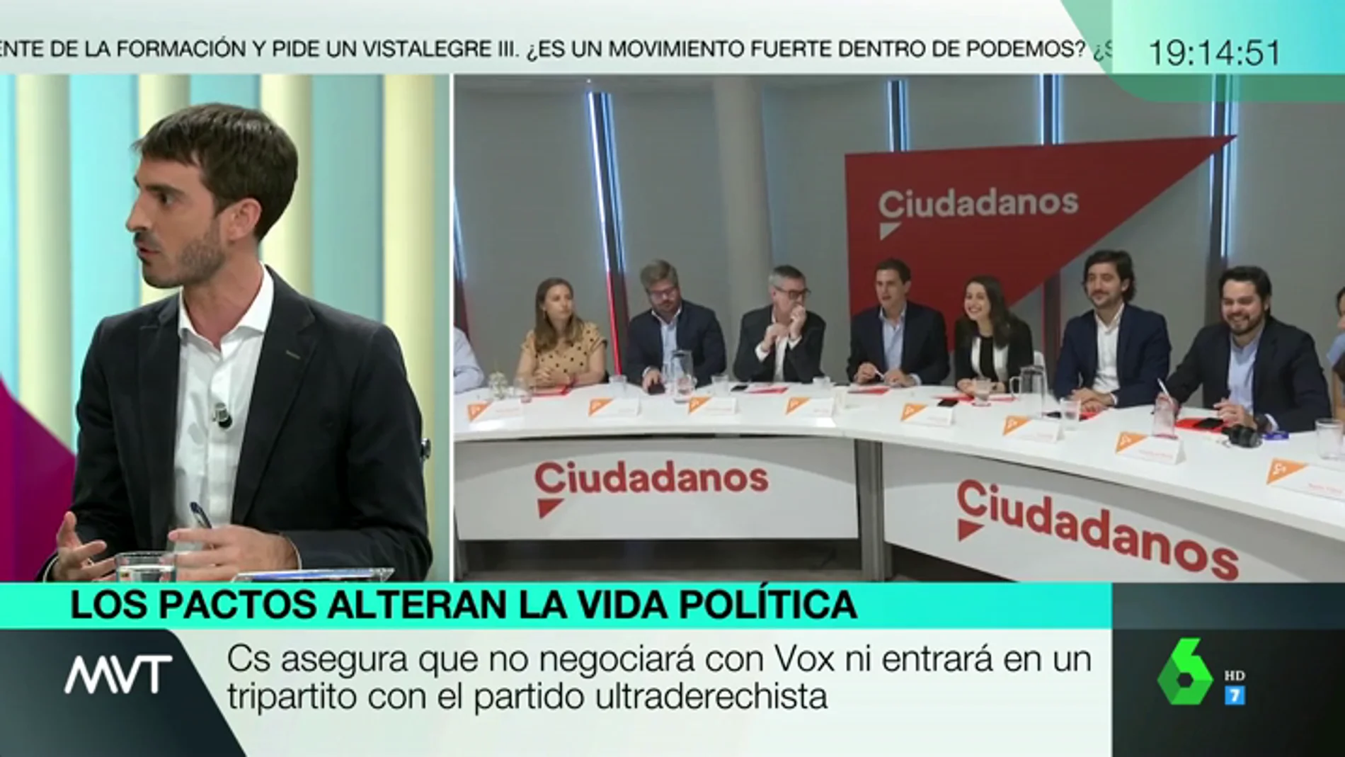 Pablo Simón: "En algunos sitios Ciudadanos puede obtener mayoría tanto con el PP como con el PSOE, en otros tendrá que incluir a Vox"