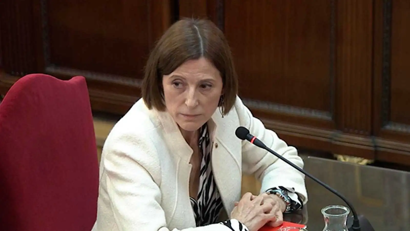 La expresidenta del Parlament, Carme Forcadell, durante el juicio del 'procés'.