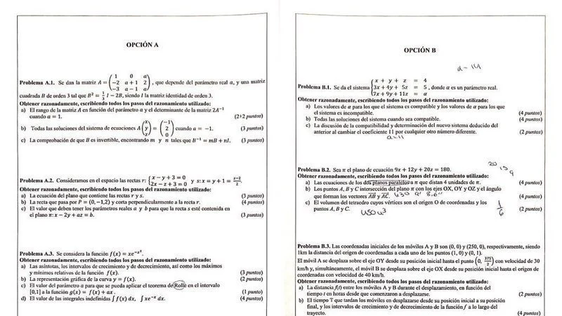 Examen de Matemáticas