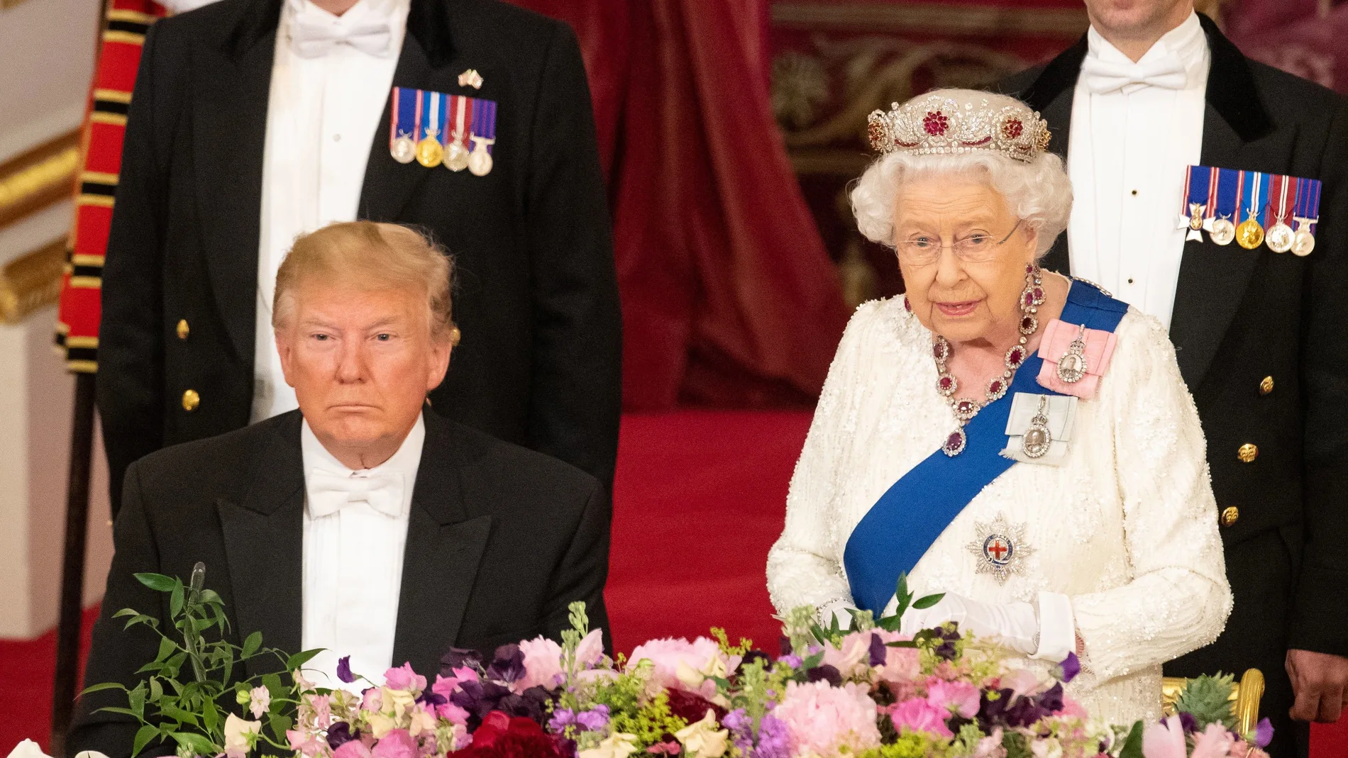 La reina Isabel II y el presidente de los Estados Unidos, Donald Trump