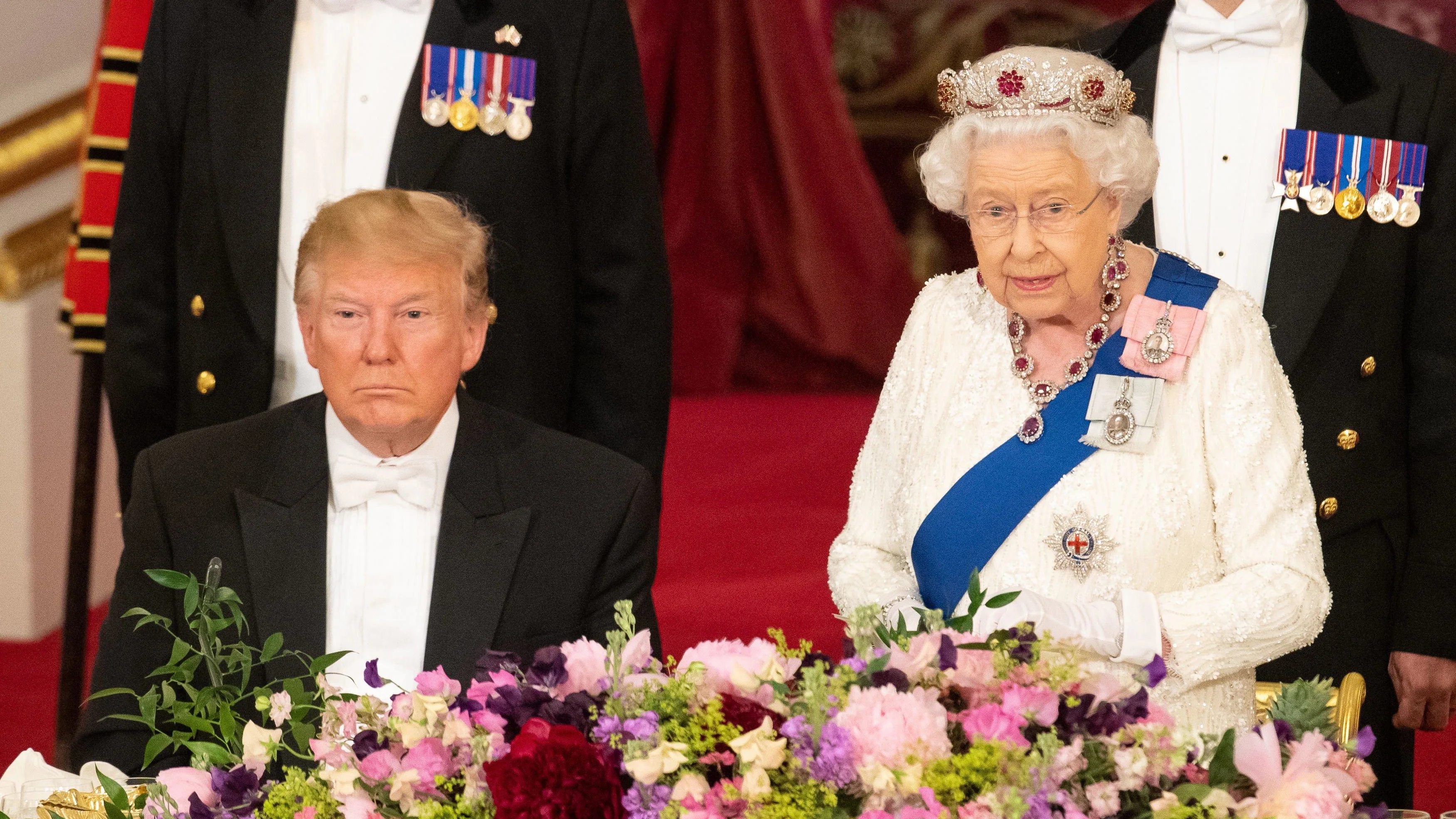 La reina Isabel II y el presidente de los Estados Unidos, Donald Trump