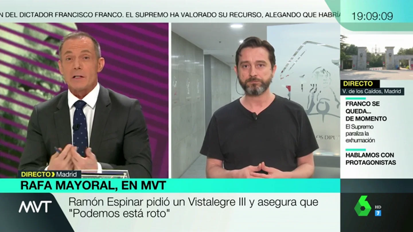 Rafael Mayoral responde a Ramón Espinar, que pide la refundación de Podemos: "Los trabajadores no tienen tiempo para que hablemos de nosotros" Rafael Mayoral responde a Ramón Espinar, que pide la refundación de Podemos: "Los trabajadores no tienen tiempo para que hablemos de nosotros"