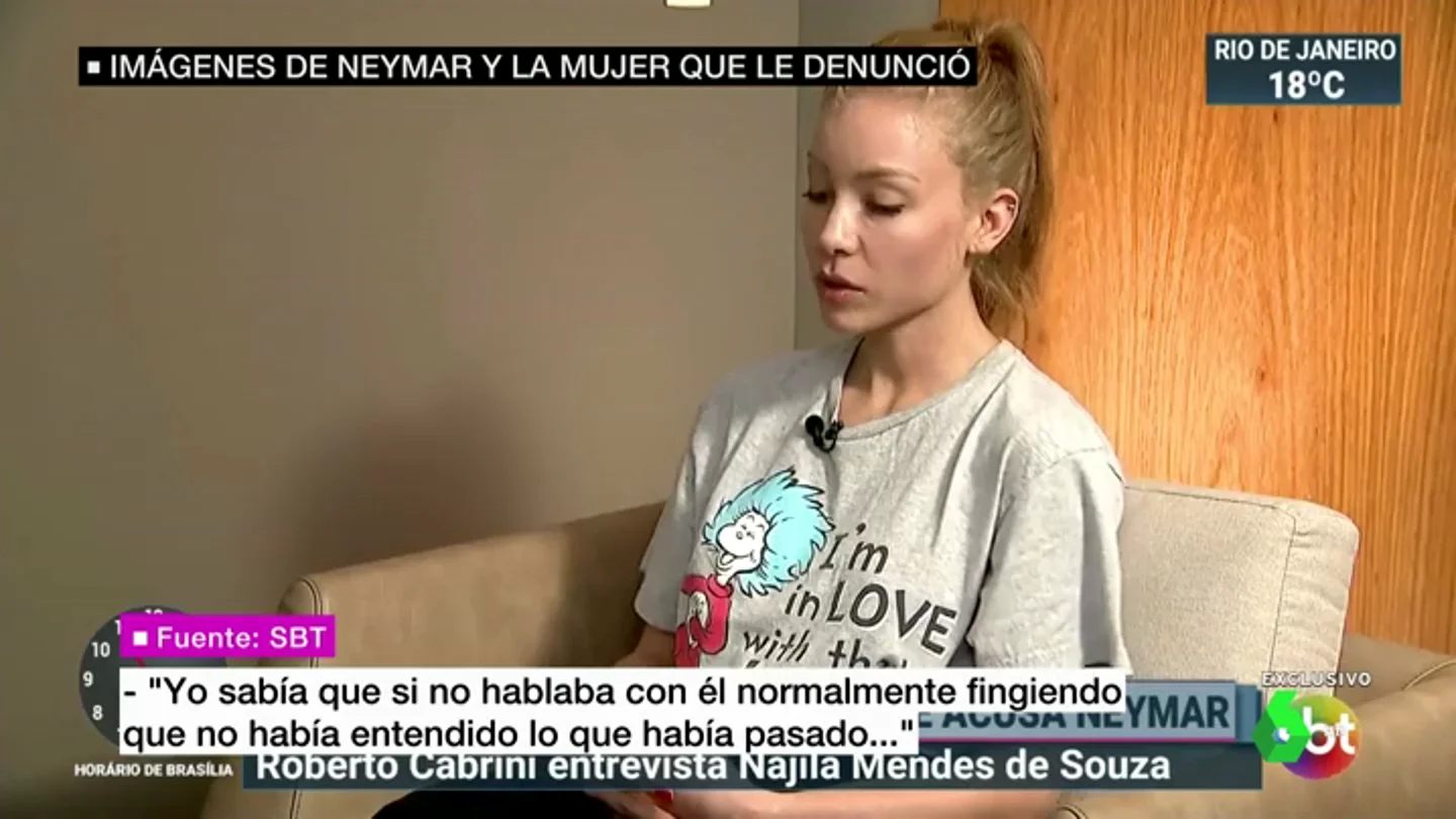 La modelo que denunció a Neymar habla por primera vez: "Fui víctima de agresión y de violación" La modelo que denunció a Neymar habla por primera vez: "Fui víctima de agresión y de violación"