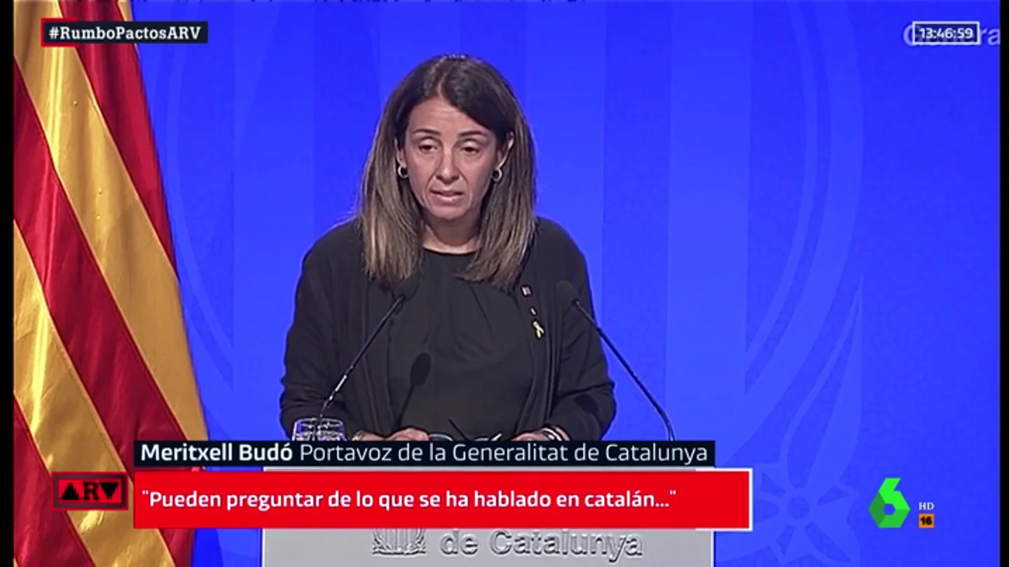 Meritxell Budó, portavoz de la Generalitat de Cataluña Meritxell Budó, portavoz de la Generalitat de Cataluña