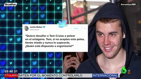 Justin Bieber desafía a Tom Cruise a un duelo Justin Bieber desafía a Tom Cruise a un duelo