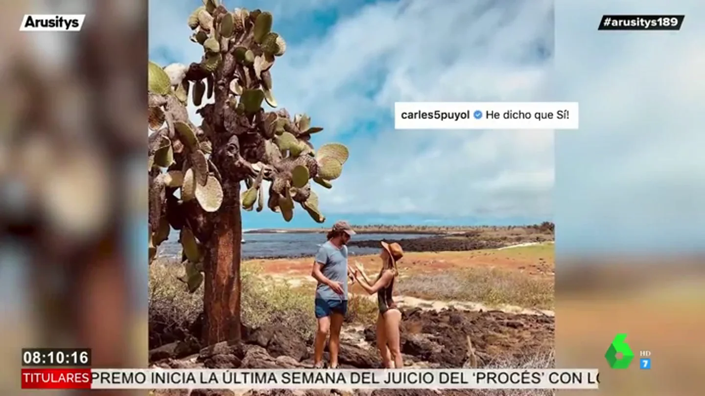 Carles Pujol y Vanesa Lorenzo sorprenden con la pedida de matrimonio más original Carles Pujol y Vanesa Lorenzo sorprenden con la pedida de matrimonio más original