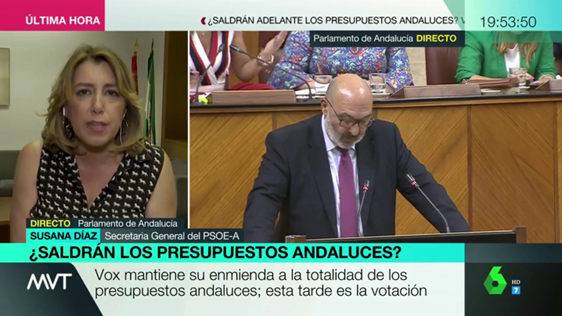 Susana Díaz: "Los andaluces no merecemos que nuestros presupuestos estén en manos de la extremaderecha"