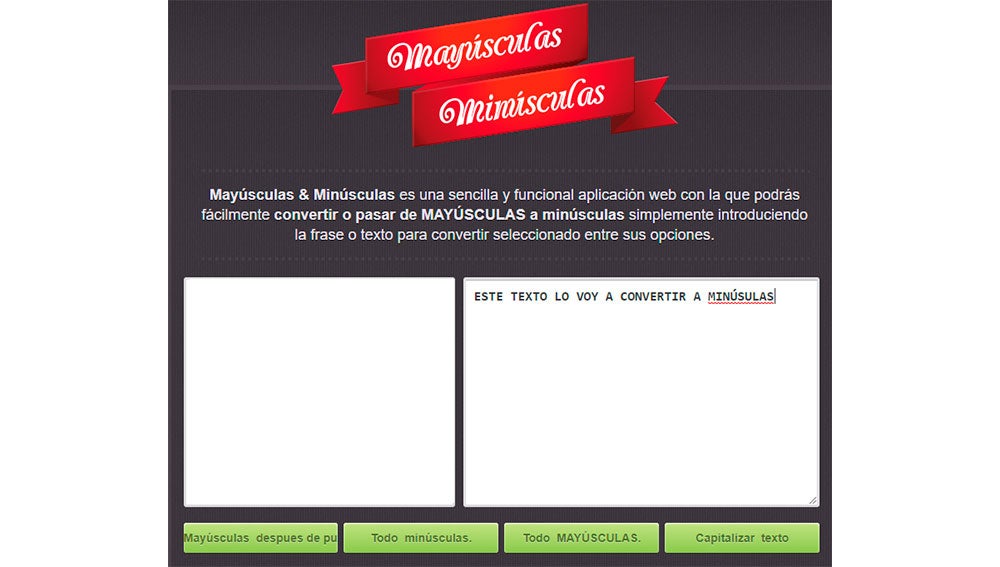 Convirtiendo a minúsculas