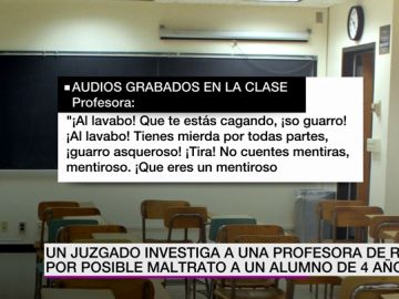 Investigan a una profesora por maltrato a un alumno de cuatro años: una grabadora captó los insultos de la docente Investigan a una profesora por maltrato a un alumno de cuatro años: una grabadora captó los insultos de la docente