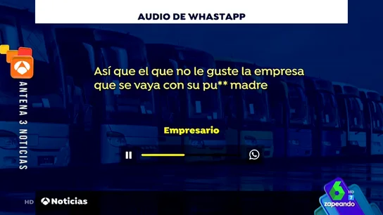 El indignante audio de un empresario a sus trabajadores: "Os voy a meter dos puñetazos en la cabeza que os voy a reventar" El indignante audio de un empresario a sus trabajadores: "Os voy a meter dos puñetazos en la cabeza que os voy a reventar"