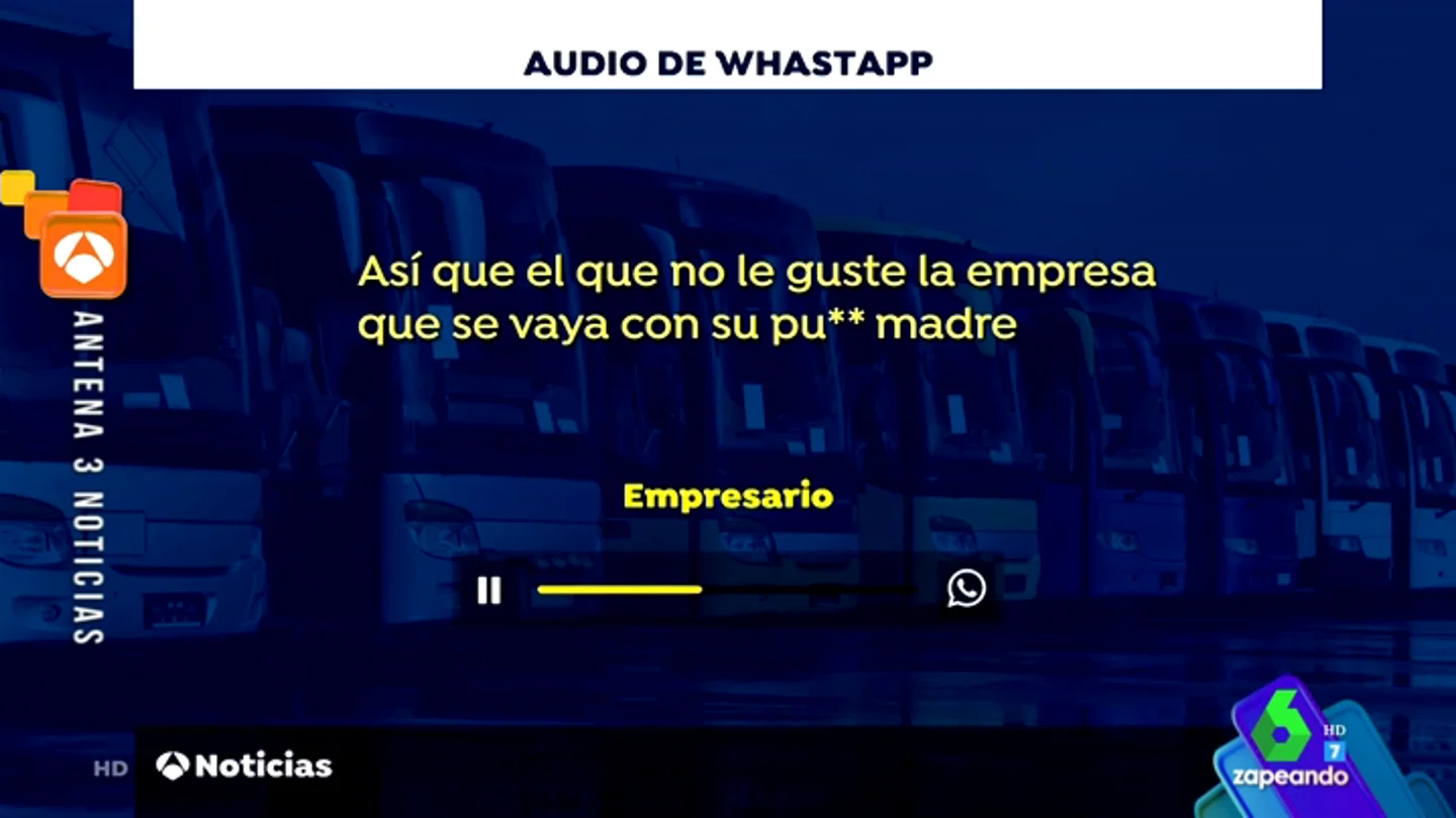 El indignante audio de un empresario a sus trabajadores: "Os voy a meter dos puñetazos en la cabeza que os voy a reventar" El indignante audio de un empresario a sus trabajadores: "Os voy a meter dos puñetazos en la cabeza que os voy a reventar"