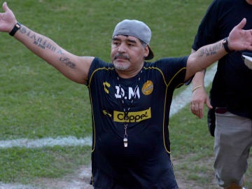 Maradona, durante un partido del Dorados Maradona, durante un partido del Dorados