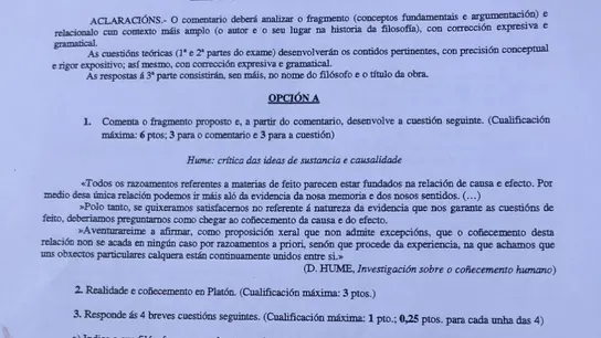 Examen de Selectividad suspendido en Galicia Examen de Selectividad suspendido en Galicia