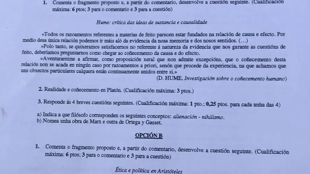 Examen de Selectividad suspendido en Galicia