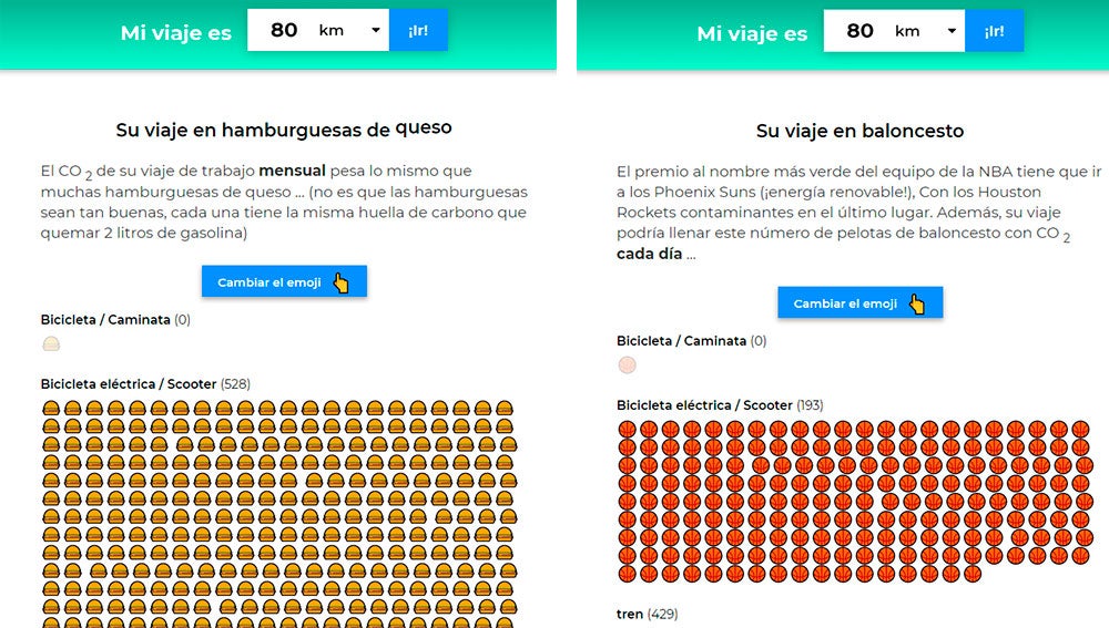 Así muestra esta web nuestra huella de CO2