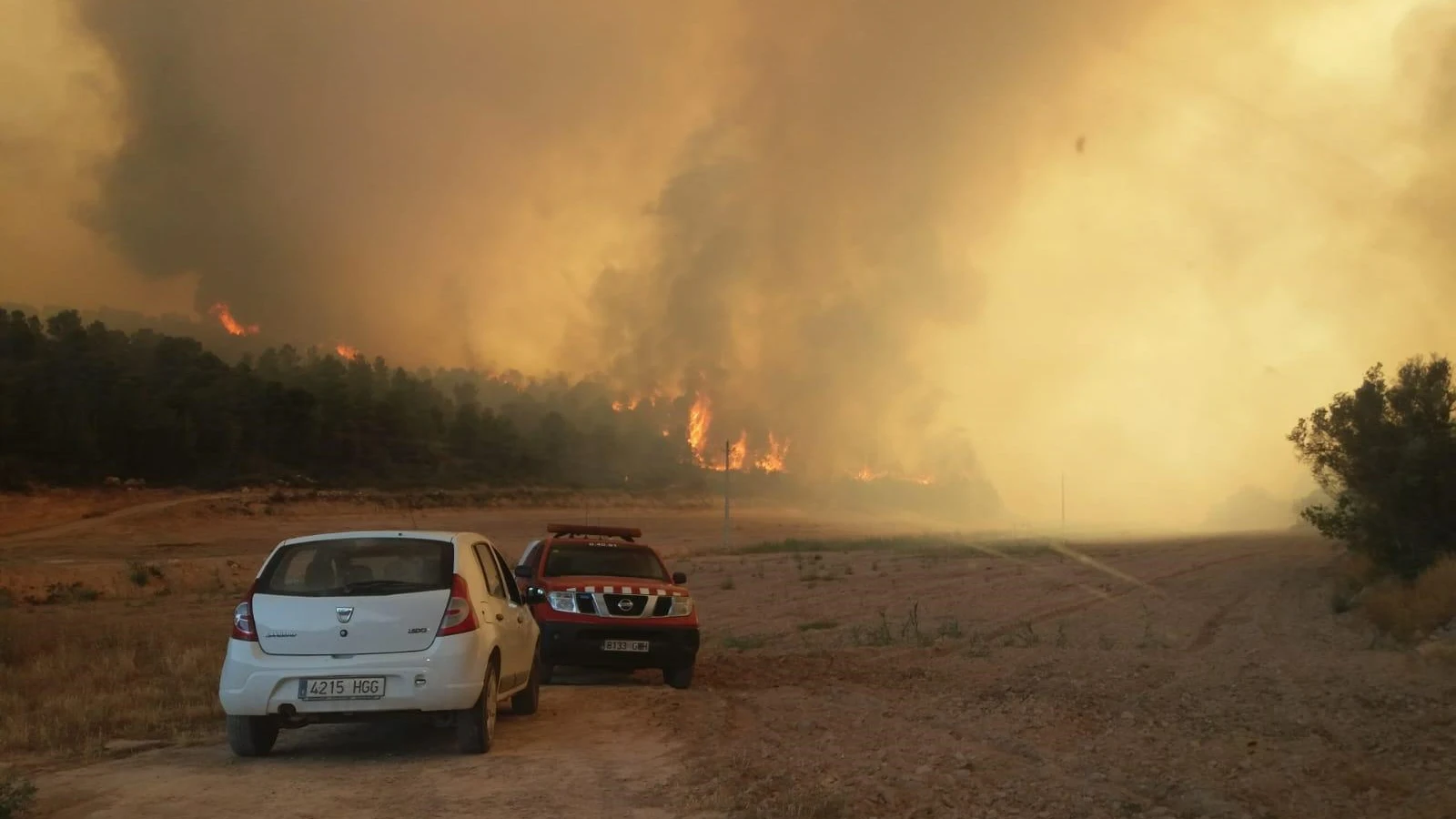 Imagen del incendio forestal en La Torre de L'Espanya