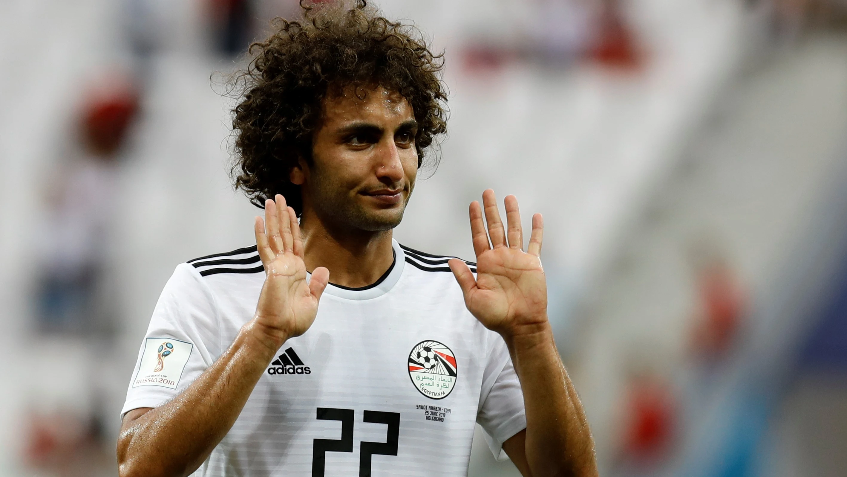 Amr Warda, durante un partido con Egipto