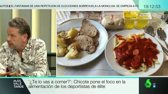 Chicote descubre cuál es el menú de algunos deportistas de élite: "todos los días hay patatas y pasta", incluso para desayunar Chicote descubre cuál es el menú de algunos deportistas de élite: "todos los días hay patatas y pasta", incluso para desayunar