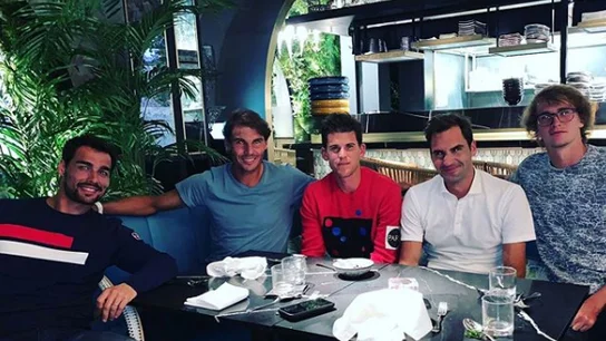 Nadal junto a sus compañeros de la Laver Cup Nadal junto a sus compañeros de la Laver Cup