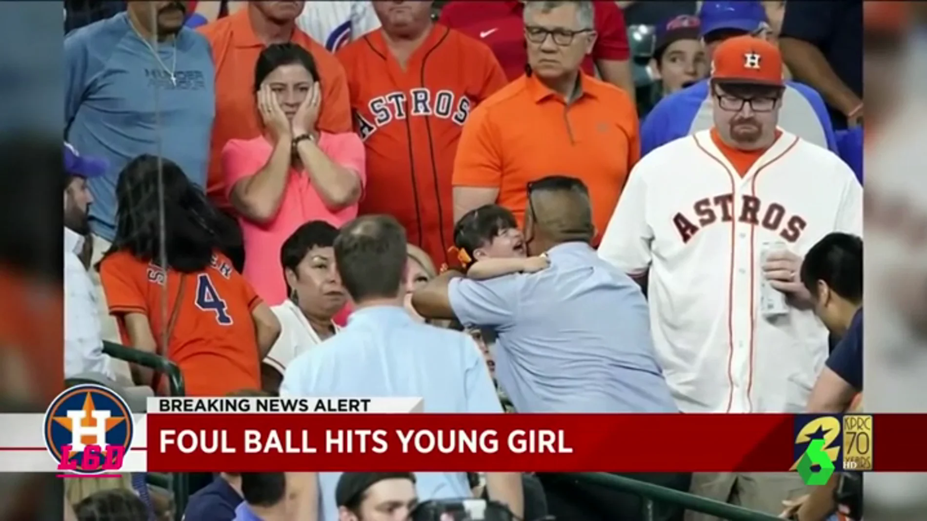 Así fue el momento del impacto de una bola de béisbol contra una niña de dos años a 150 km/h