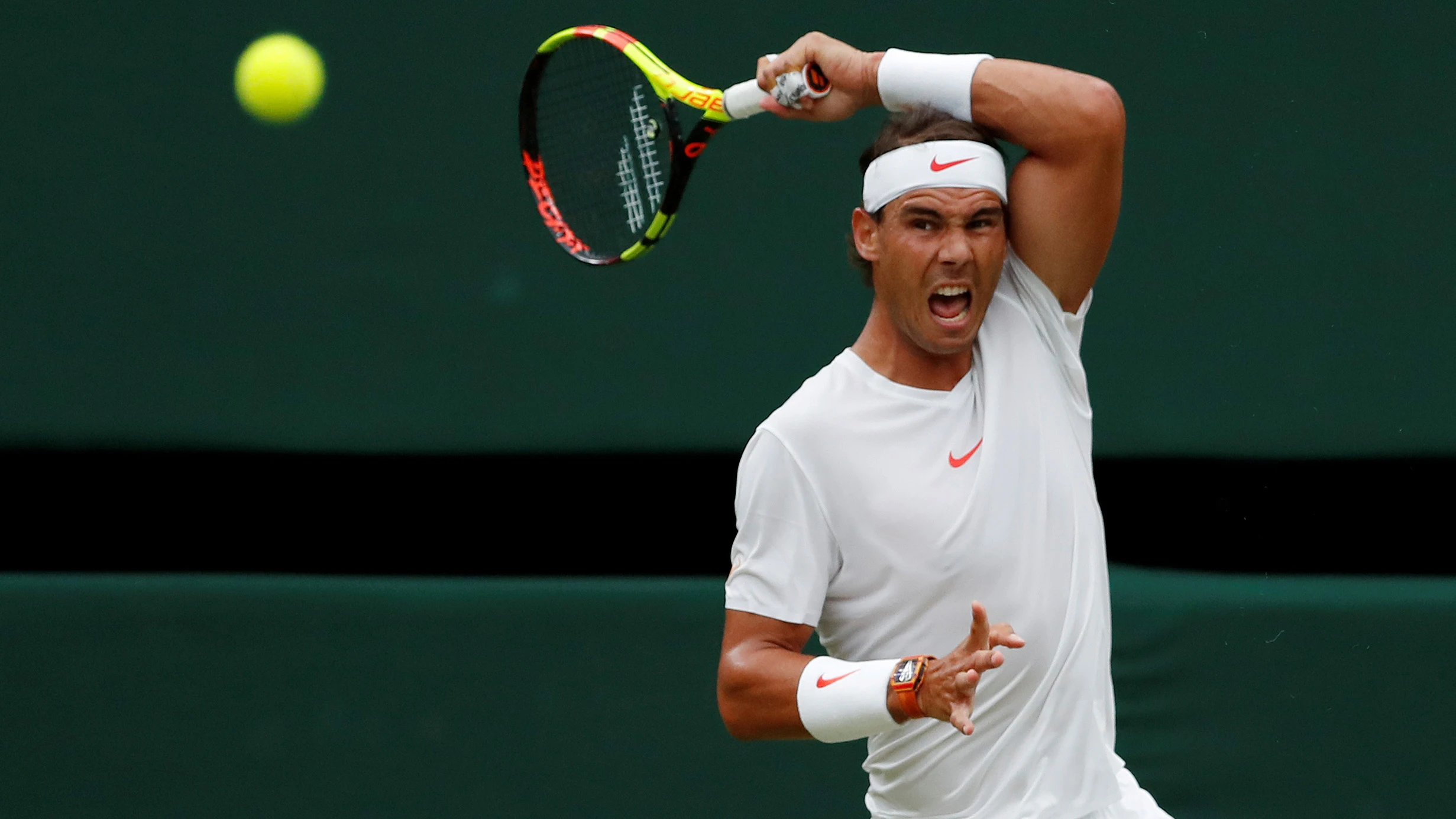 Rafa Nadal, durante un partido en Wimbledon