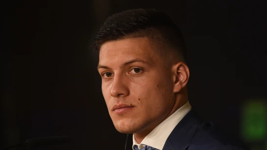 Luka Jovic, durante su presentación con el Real Madrid Luka Jovic, durante su presentación con el Real Madrid