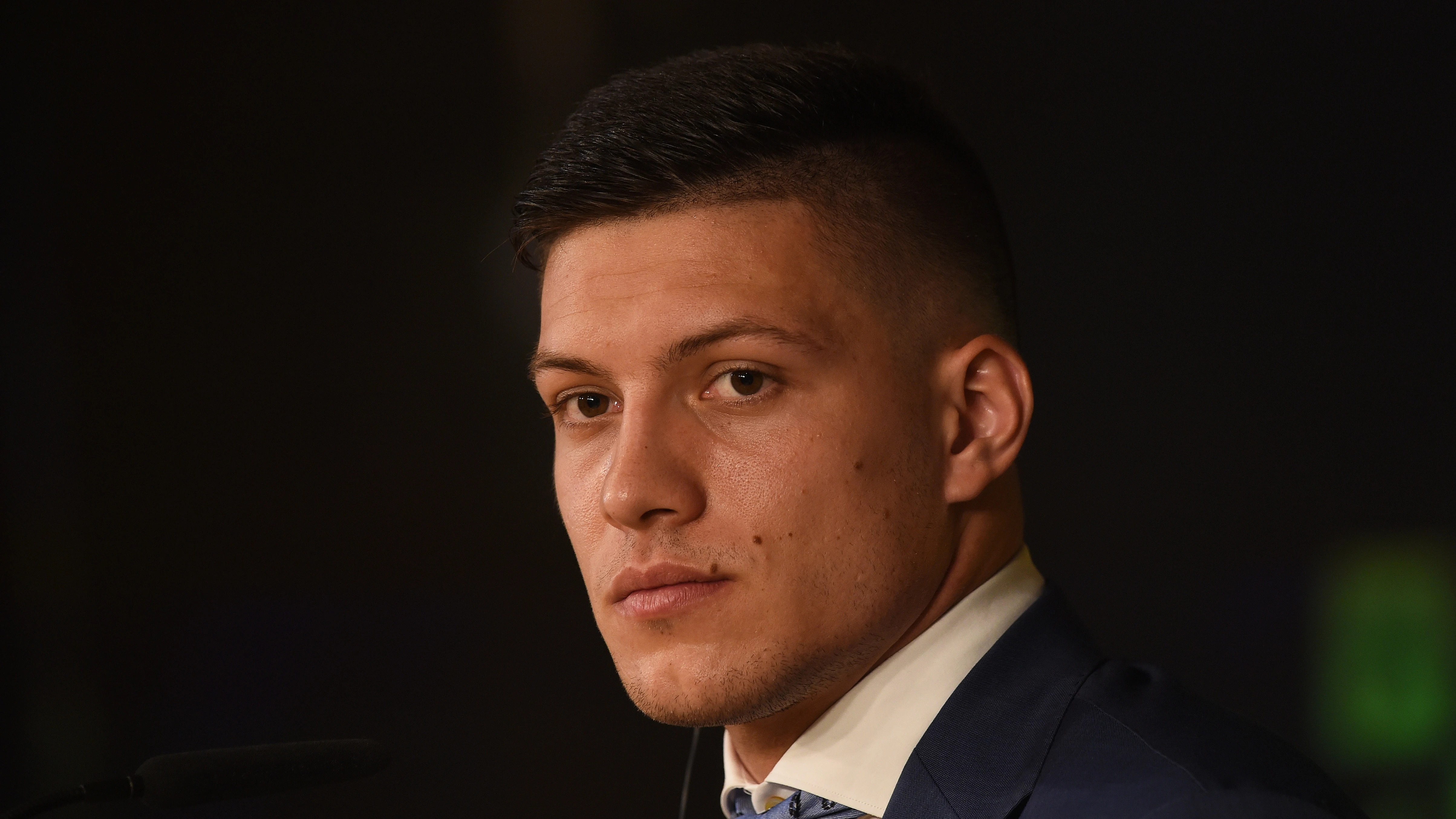 Luka Jovic, durante su presentación con el Real Madrid