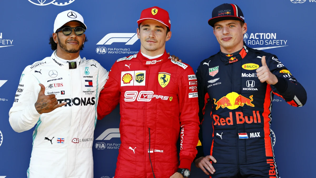 Hamilton, Leclerc y Verstpapen