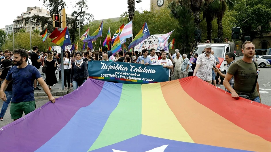 Imagen de archivo de un momento de la manifestación del Orgullo en Barcelona