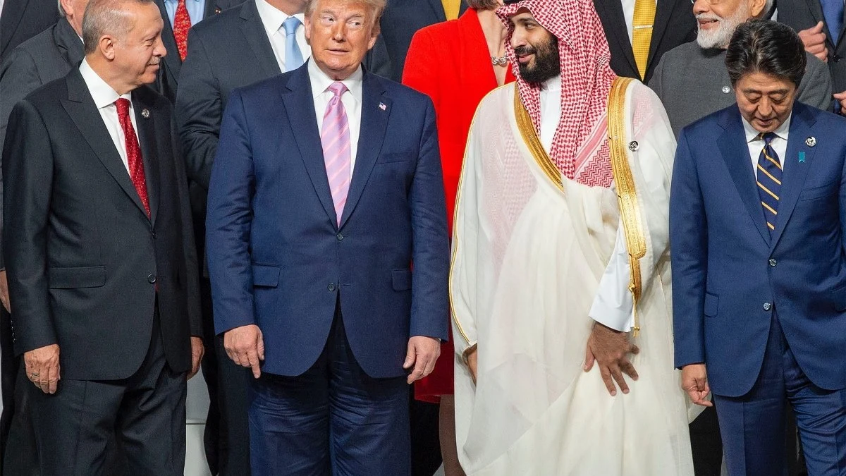 Trump con el príncipe heredero de Arabia Saudí, Mohamed bin Salman