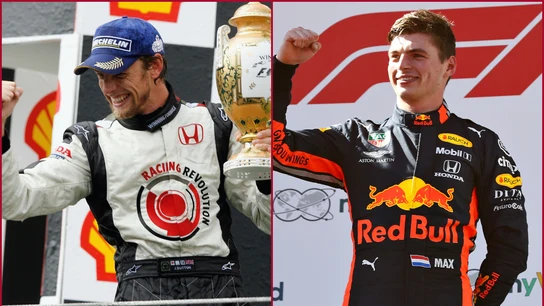 Jenson Button y Max Verstappen Jenson Button y Max Verstappen