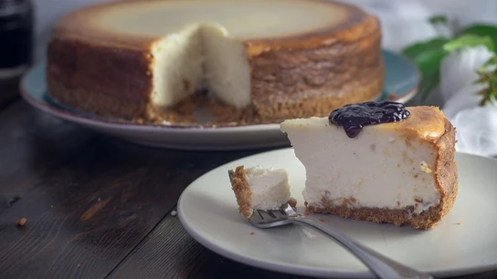 Imagen de archivo de una tarta de queso. Imagen de archivo de una tarta de queso.