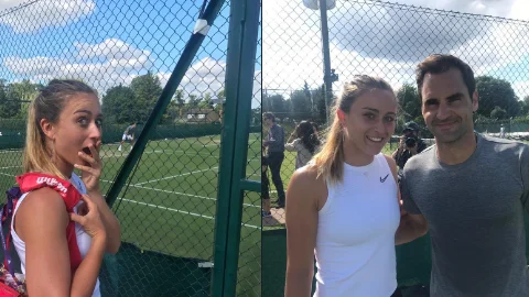 Paula Badosa, junto a Federer en Wimbledon