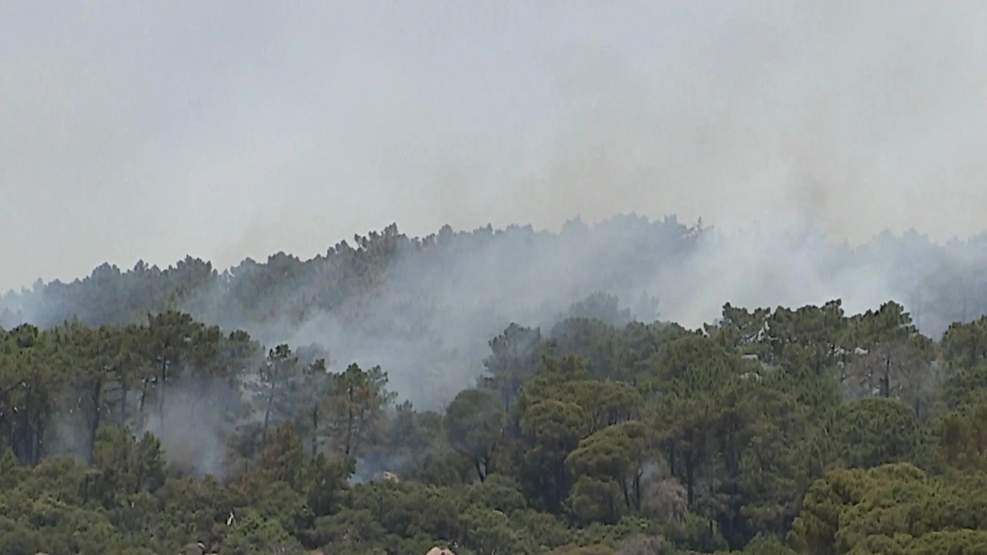 Vista del incendio que se propaga por las localidades madrileñas de Cadalso de los Vidrios y Cenicientos Vista del incendio que se propaga por las localidades madrileñas de Cadalso de los Vidrios y Cenicientos