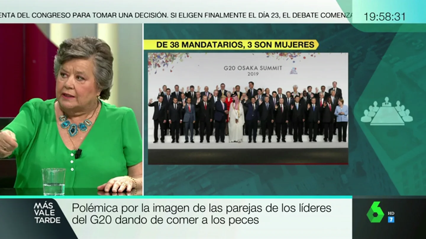 Cristina Almeida, sobre la polémica falta de representación de mujeres en el G20: "Menos pececitos y más puestecitos" Cristina Almeida, sobre la polémica falta de representación de mujeres en el G20: "Menos pececitos y más puestecitos"