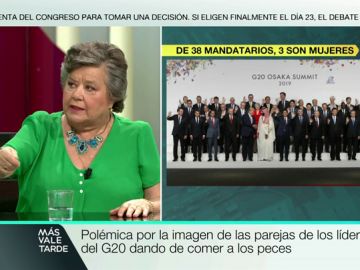 Cristina Almeida, sobre la polémica falta de representación de mujeres en el G20: "Menos pececitos y más puestecitos" Cristina Almeida, sobre la polémica falta de representación de mujeres en el G20: "Menos pececitos y más puestecitos"