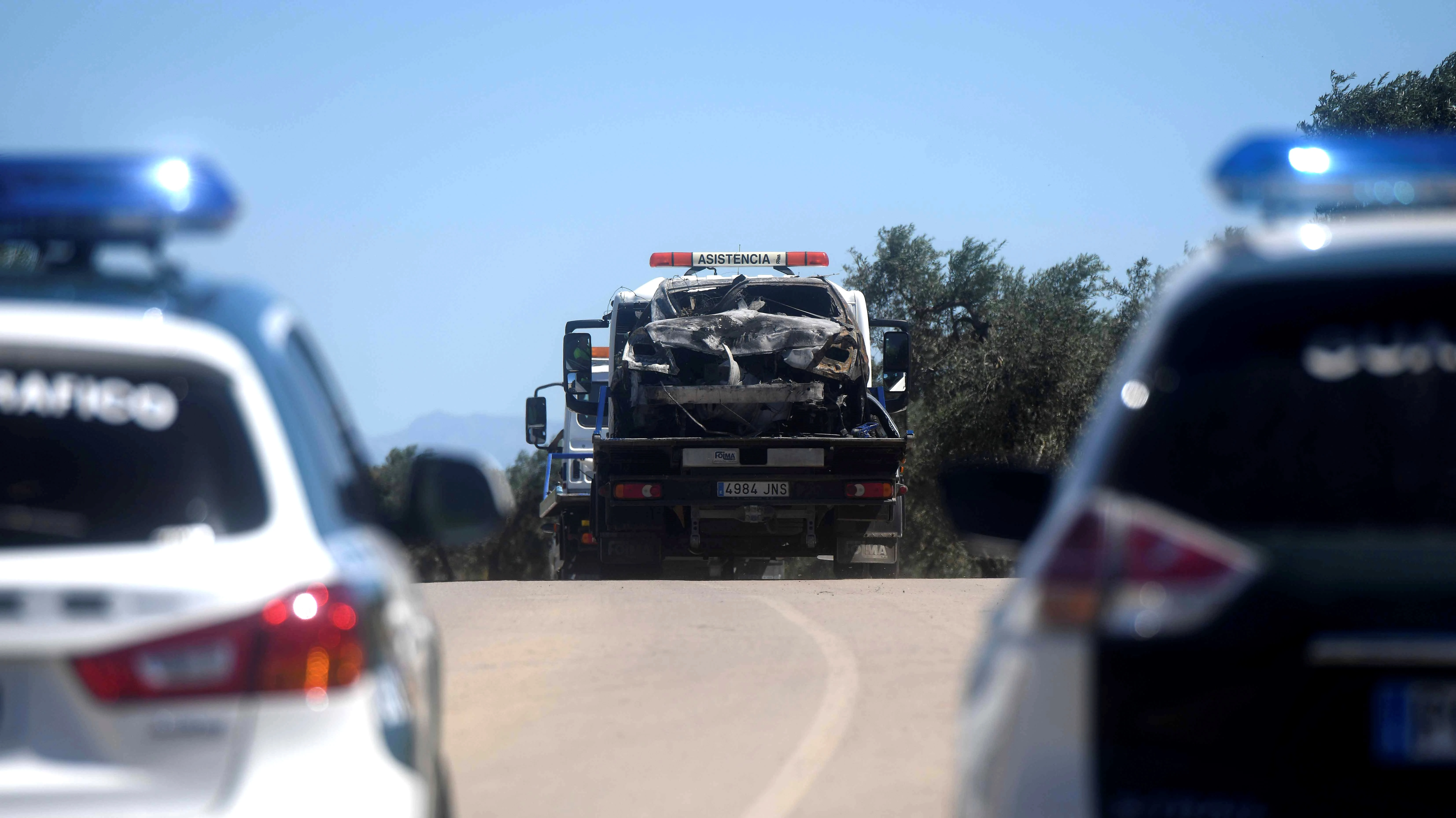 Imagen del coche de José Antonio Reyes después del accidente