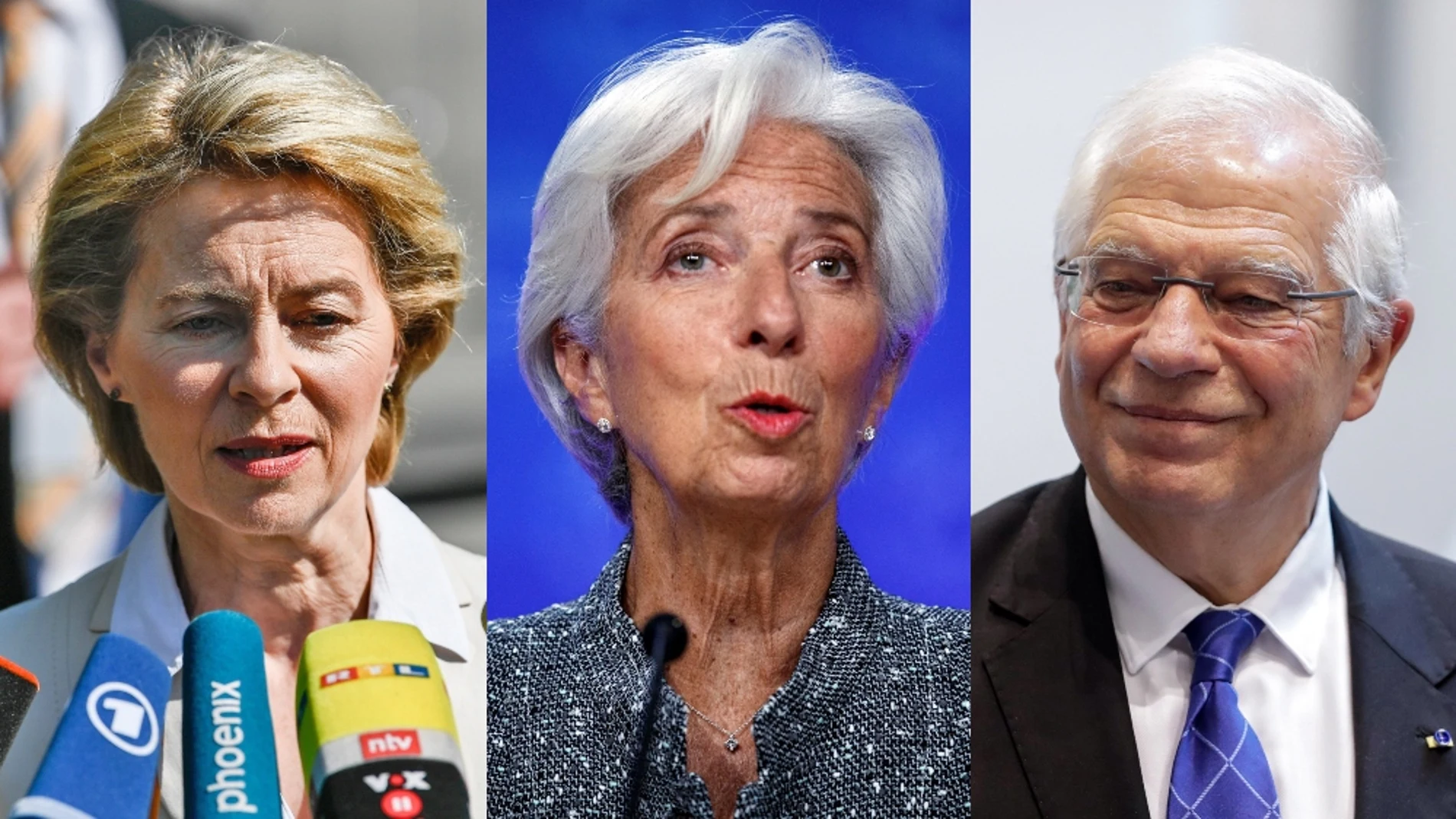Von der Leyen, Lagarde y Borrell en lo más alto de las euroinstituciones